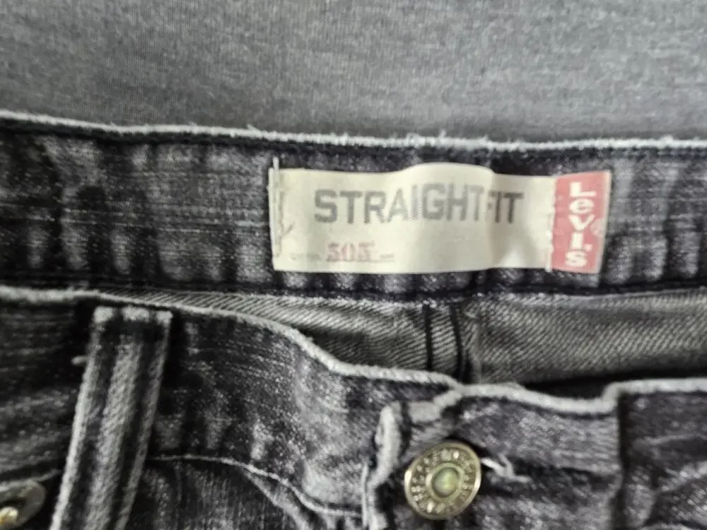 Levis 505 Jeans Mens 32x32 Gray Charcoal Wash Straight Fit Denim Classic Pants